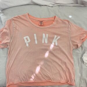 Victoria's Secret Pink  large orange Tye dye crop Pullover  SZ. L‎ 165
